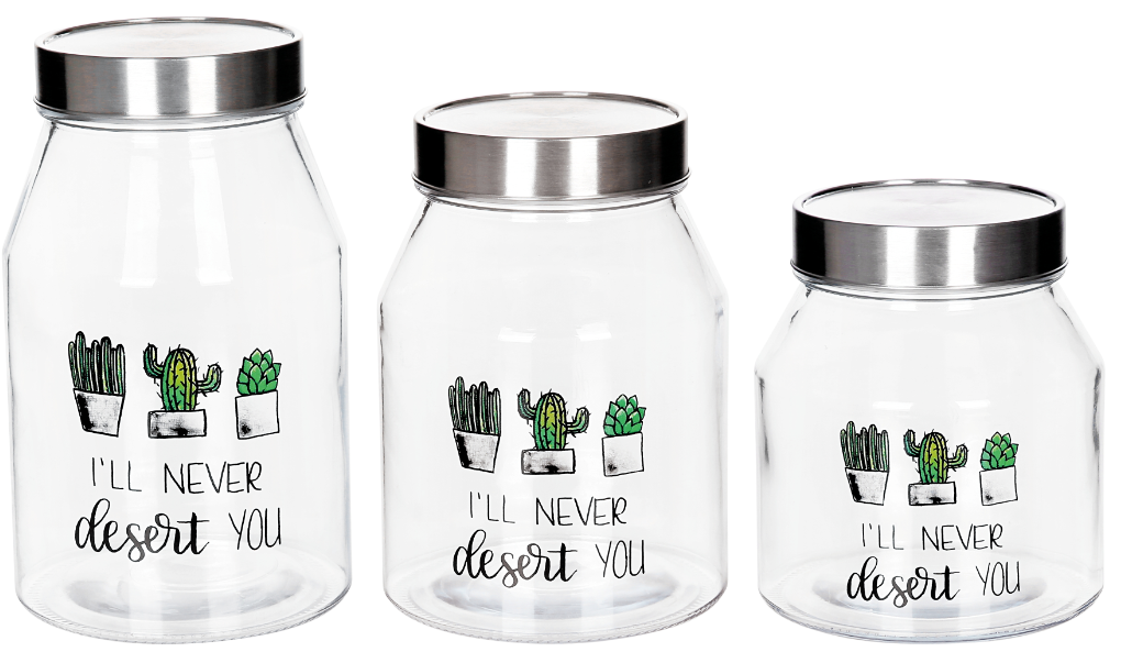 Storage jar with decal