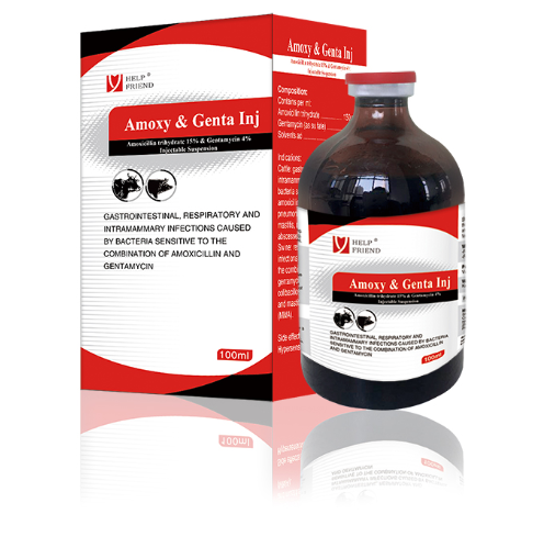 Amoxicillin Trihydrate 15% & Gentamycin 4%  Injectable Suspension