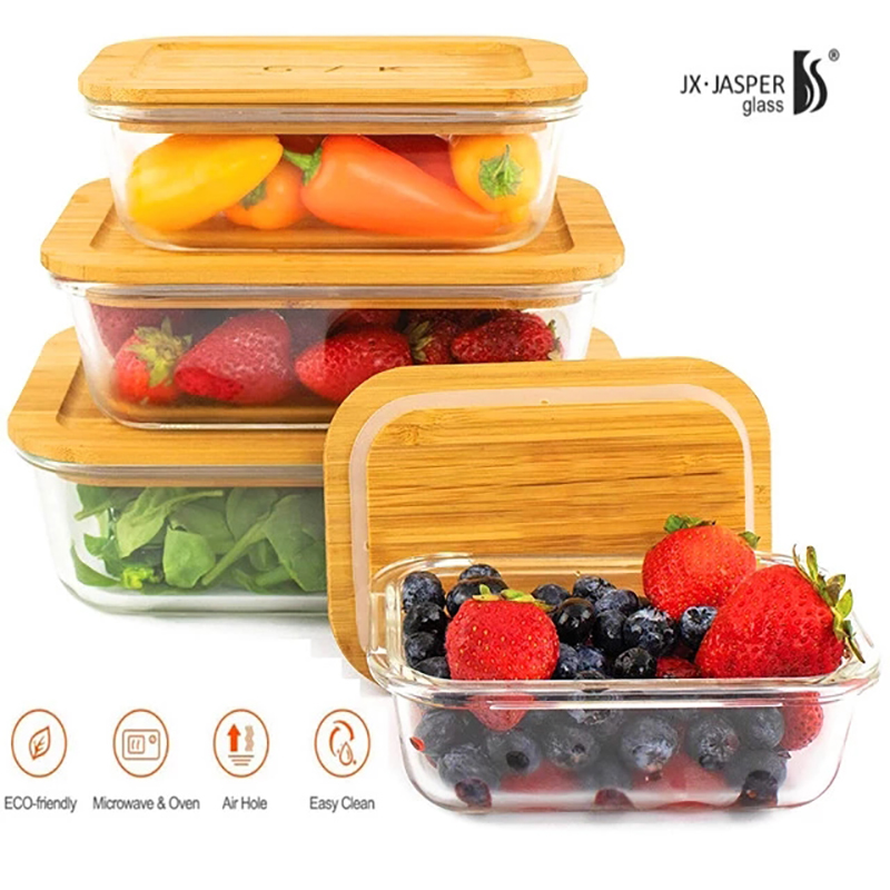 Glass Container with Bamboo Lid